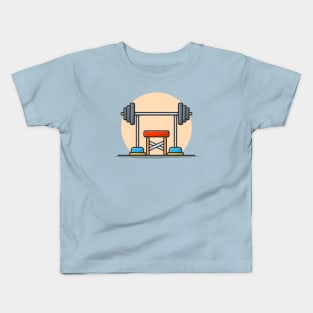 Dumbbell Gym Workout Cartoon Vector Icon Illustration Kids T-Shirt